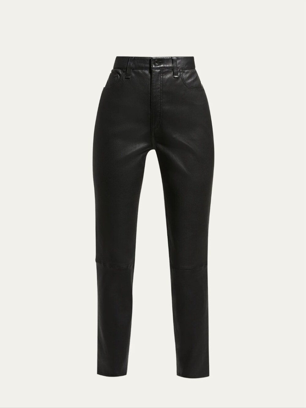 rag & bone Black High-Rise 100% Lamb Leather Pant